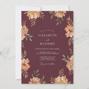 Invitation Mariage Artistique Vintage Bourgogne