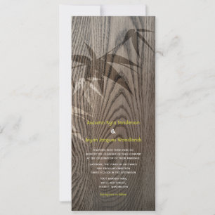 Invitation Mariage Asiatique Rustique Feuilles de Bambou Brun