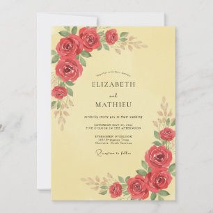 Invitation Mariage au beurre de rose écarlate