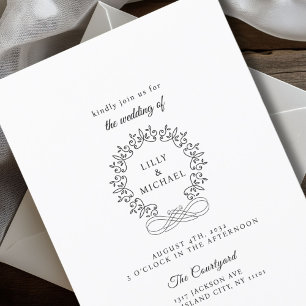 Invitation Mariage au Blason Élégant Royal