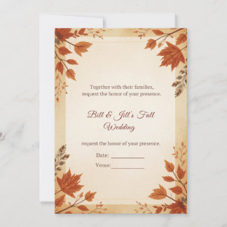 Invitation Mariage au chalet d'automne