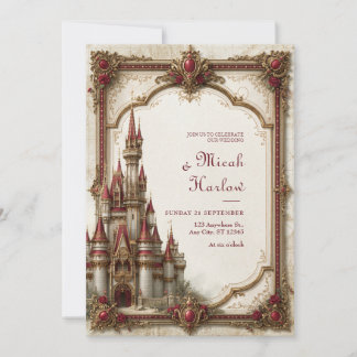Invitation Mariage au château baroque de la flèche rubis