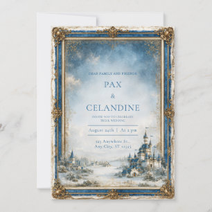 Invitation Mariage au Château Bleu d'Hiver
