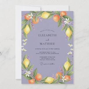 Invitation Mariage au citron et à la sauge de pervenche