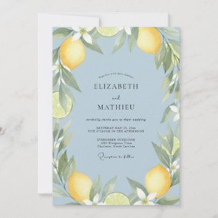 Invitation Mariage au Citron et à l'Eucalyptus Jaune