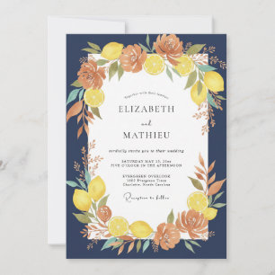Invitation Mariage au citron eucalyptus terre cuite