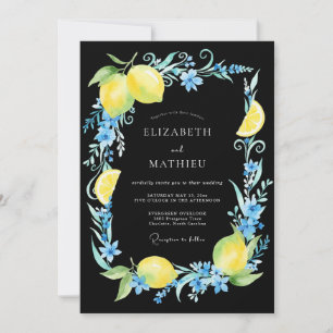 Invitation Mariage au citron noir eucalyptus