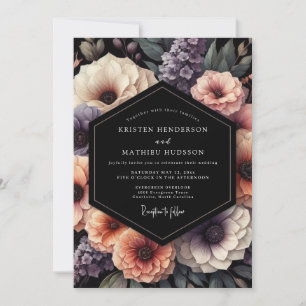 Invitation Mariage au Clair-Obscur Charbon de Bois et Pêche