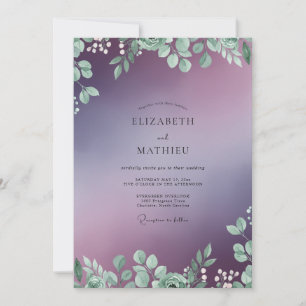 Invitation Mariage au Eucalyptus à Feuillage Violet