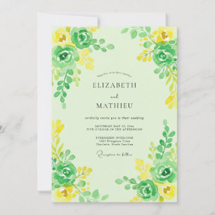 Invitation Mariage au feuillage de citron vert eucalyptus