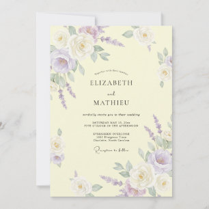 Invitation Mariage au feuillage de eucalyptus crème chaud lil