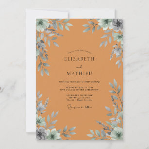 Invitation Mariage au feuillage de terre cuite eucalyptus att