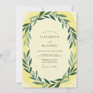 Invitation Mariage au Feuille de Olivier Ensoleillé