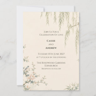 Invitation Mariage au jardin de Chinoiserie Willow