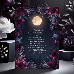 Invitation Mariage au Jardin de Minuit sous la Lune