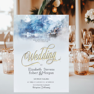 Invitation Mariage au lac de Winter Mountain