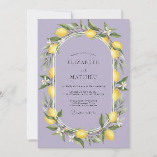 Invitation Mariage au lilas, citron et eucalyptus