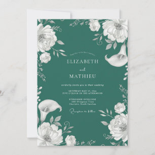 Invitation Mariage au Lys calla Épinette noire