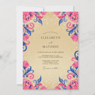 Invitation Mariage au Papier à Lettres Cobalt Eucalyptus Fuch