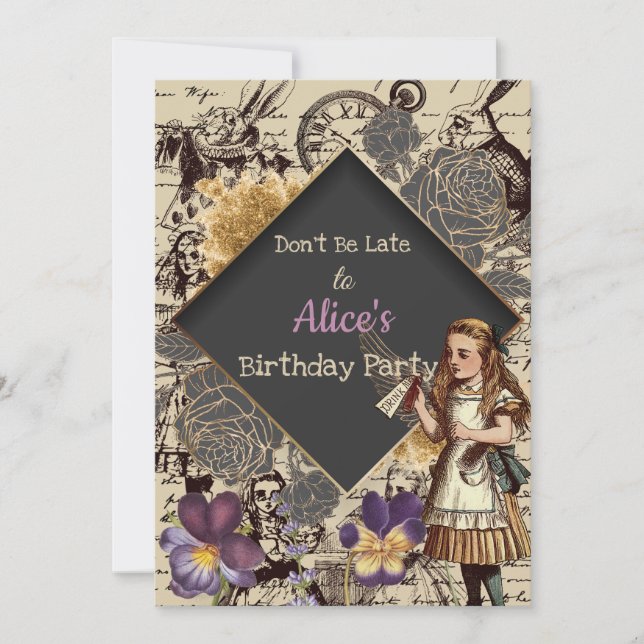 Invitation Mariage au pays des merveilles (Devant)