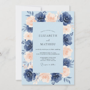 Invitation Mariage au pétale d'abricot azur