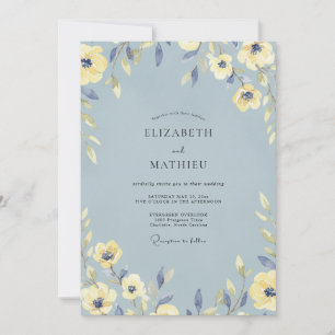 Invitation Mariage au pétale de beurre de bleuet