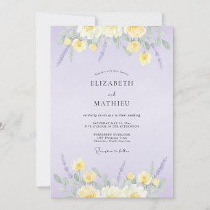 Invitation Mariage au pétale de beurre d'orchidée