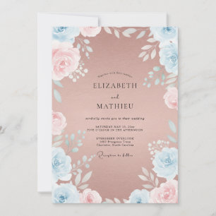 Invitation Mariage au pétale de bleuet mauve
