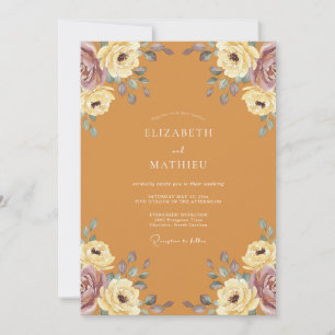 Invitation Mariage au pétale de mauve miel