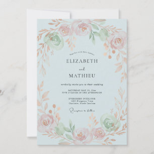 Invitation Mariage au pétale de pêche céleste