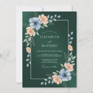 Invitation Mariage au pétale de pervenche de forêt