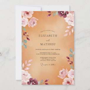 Invitation Mariage au pétale de prune ambre