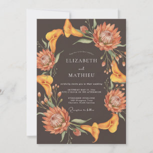 Invitation Mariage au Protée Eucalyptus Orange Brûlé