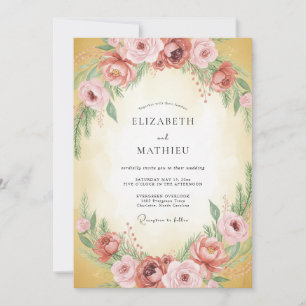 Invitation Mariage au Ranunculus en Terracotta Doré et Eucaly