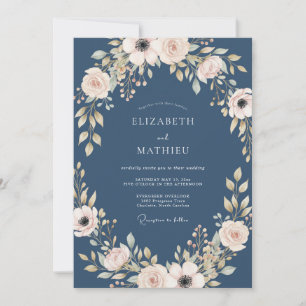 Invitation Mariage au Ranunculus Eucalyptus Crème Chaud Ardoi