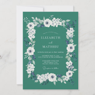 Invitation Mariage au Ranunculus Eucalyptus de Mer Profonde