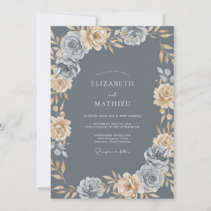 Invitation Mariage au ranunculus, eucalyptus et champagne ard