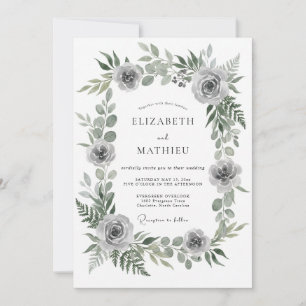 Invitation Mariage au Ranunculus Eucalyptus Gris Atténué