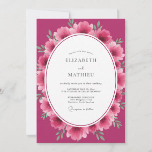 Invitation Mariage au Ranunculus Eucalyptus Magenta