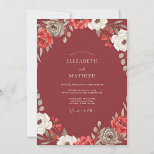 Invitation Mariage au Ranunculus Eucalyptus Marsala