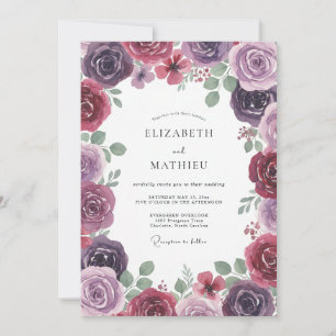 Invitation Mariage au Ranunculus Eucalyptus Mauve Assourdi pr