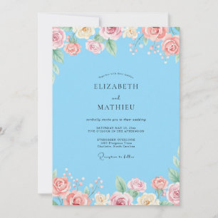 Invitation Mariage au Ranunculus Eucalyptus Rougeur Céleste