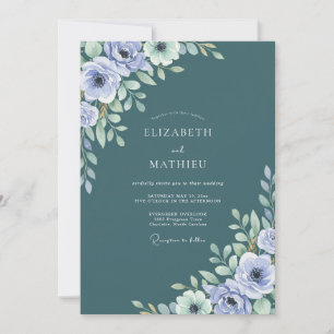 Invitation Mariage au Ranunculus Eucalyptus sur Ardoise Lavan