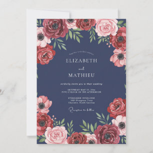 Invitation Mariage au Ranunculus Eucalyptus sur Ardoise Vinic