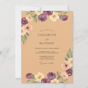 Invitation Mariage au Ranunculus Eucalyptus Tan Abricot