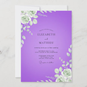 Invitation Mariage au Ranunculus Eucalyptus Violet