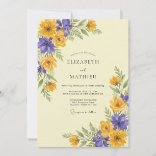 Invitation Mariage au Ranunculus Eucalyptus Violet Doré