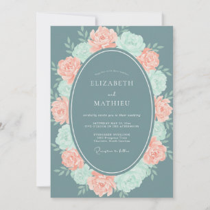 Invitation Mariage au Ranunculus Sauge Menthe Ardoise