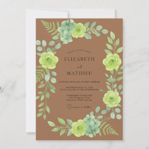 Invitation Mariage au succulent d'eucalyptus en terre cuite