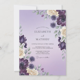 Invitation Mariage au thème Eucalyptus Chardon Deep Purple